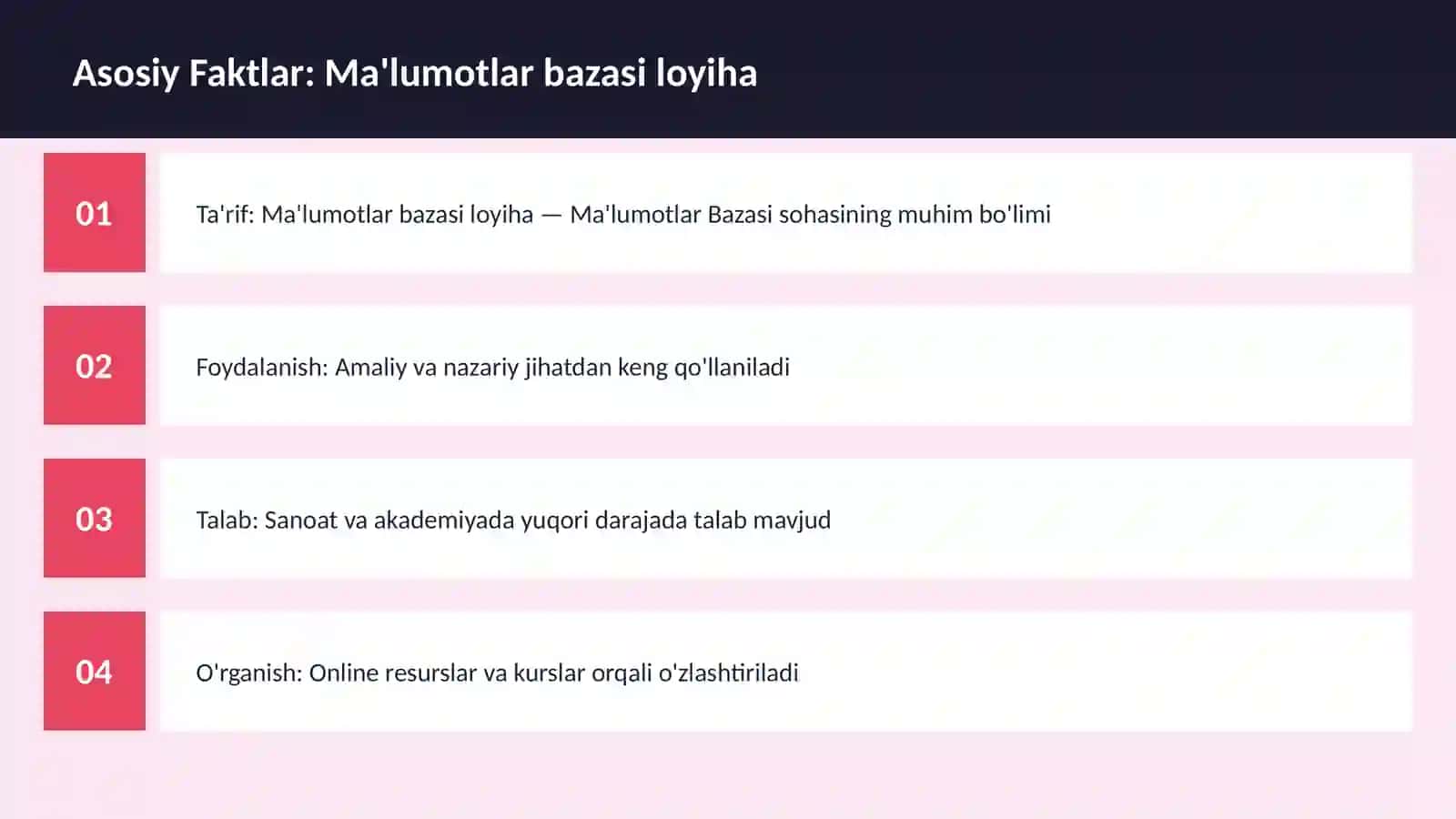 Ma'lumotlar bazasi loyiha 3