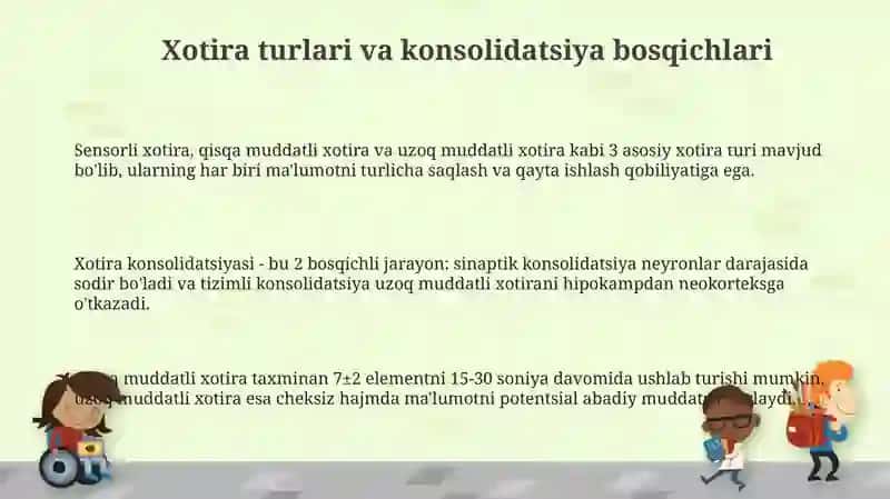 Xotira turlari va konsolidatsiya bosqichlari 3