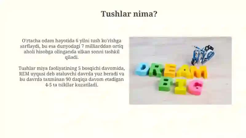 Tushlar nima? 3
