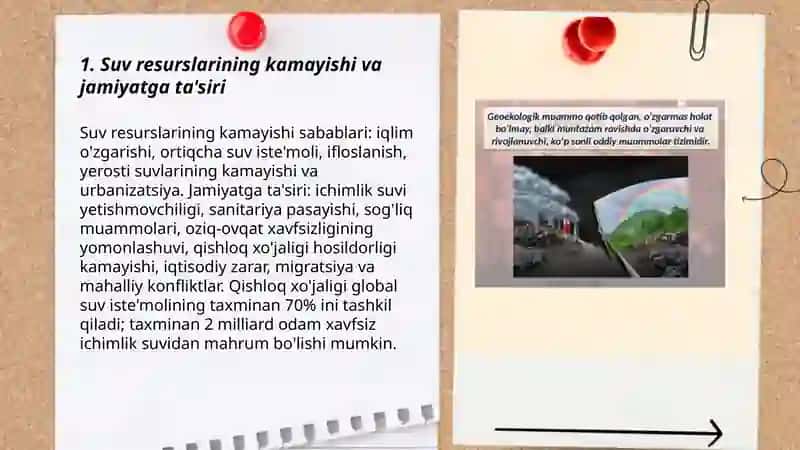 Jamiyat va tabiat o'rtasidagi konfliktlar, resurslar tugashi muammosi 3