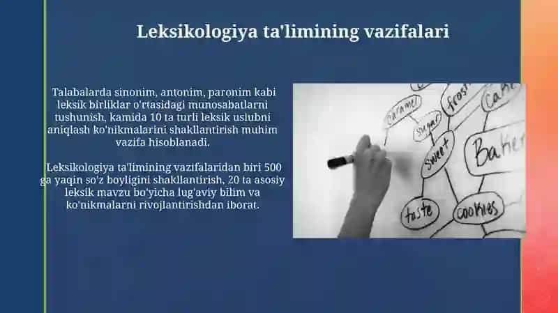 Leksikologiya o’qitishning maqsadi vazifasi va tamoyillari 3