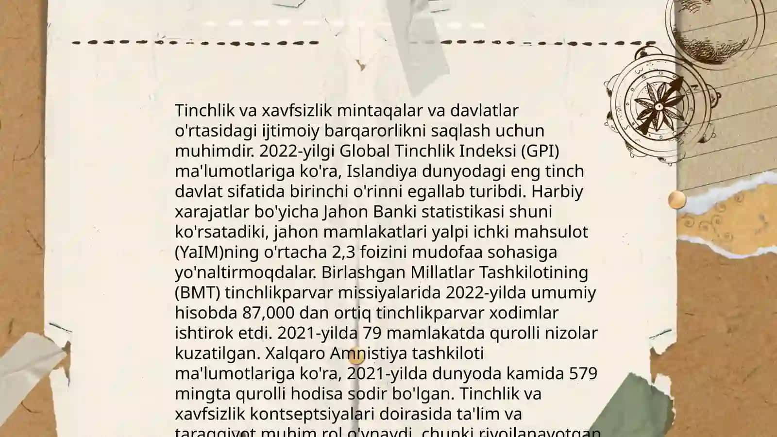 Tinchlik va xavfsizlik 3