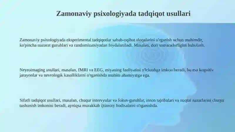 Hozirgi zamon psixologiyasining tadqiqot metodlari 3