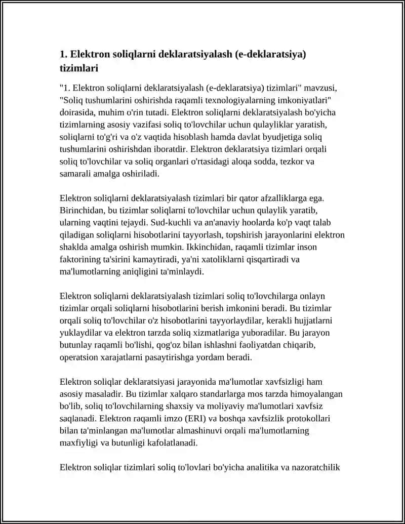 Elektron soliqlarni deklaratsiyalash (e-deklaratsiya) tizimlari 3