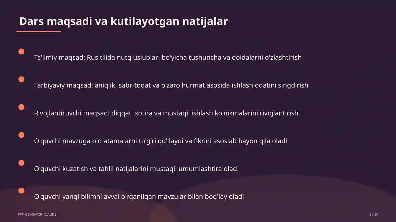 Rus tilida nutq uslublari (10-sinf) 3