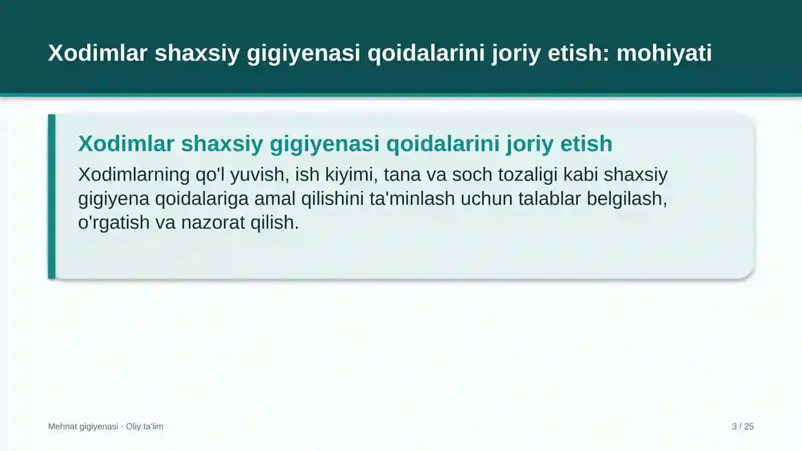 butik mehmonxonalarda xodimlar shaxsiy gigiyenasi qoidalarini joriy etish 3263 3