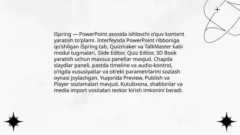 iSpringda test va 3D kitob yaratish 3