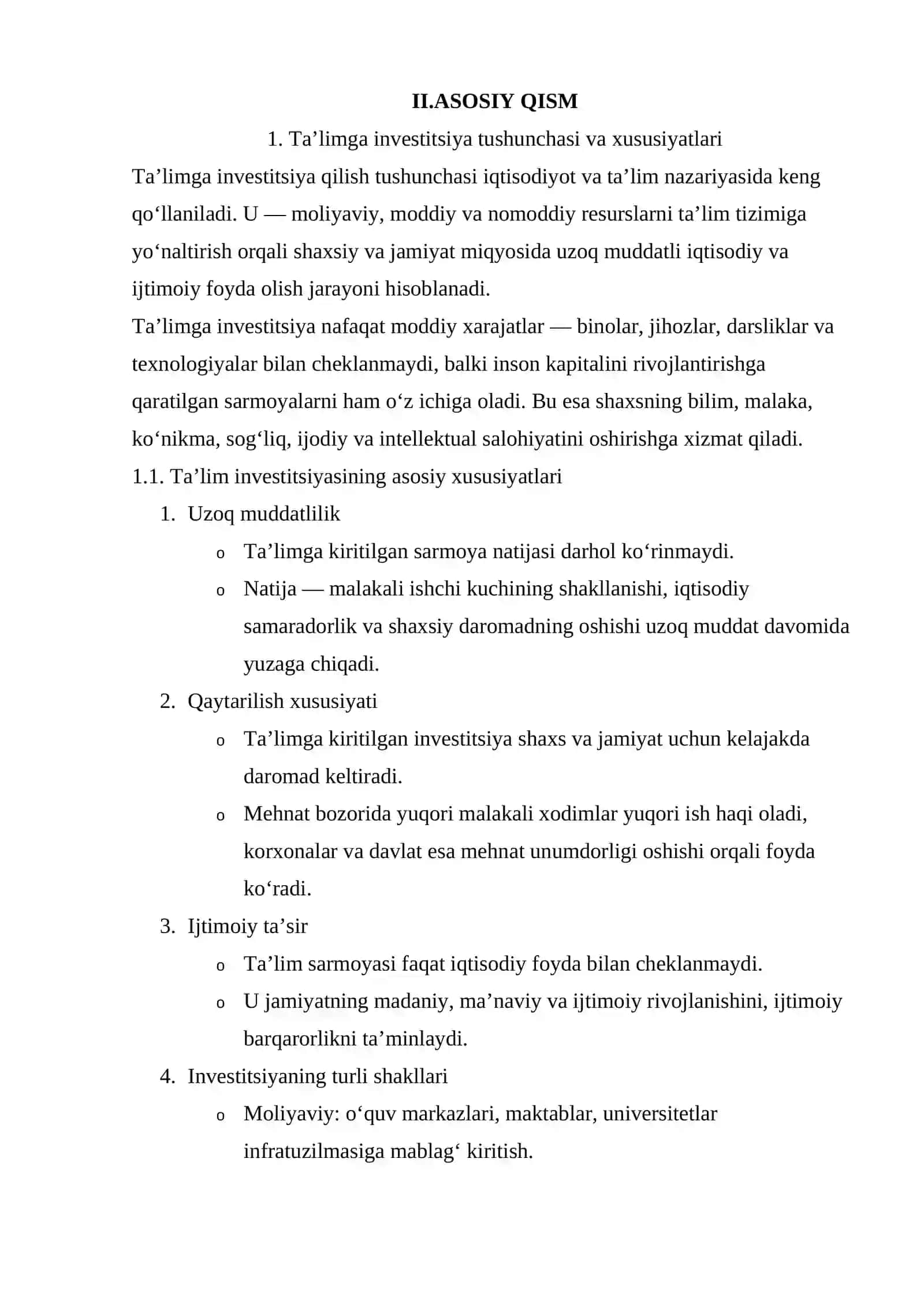 Ta'Limga Investitsiya Qilishning Iqtisodiy Samaradorligi 3