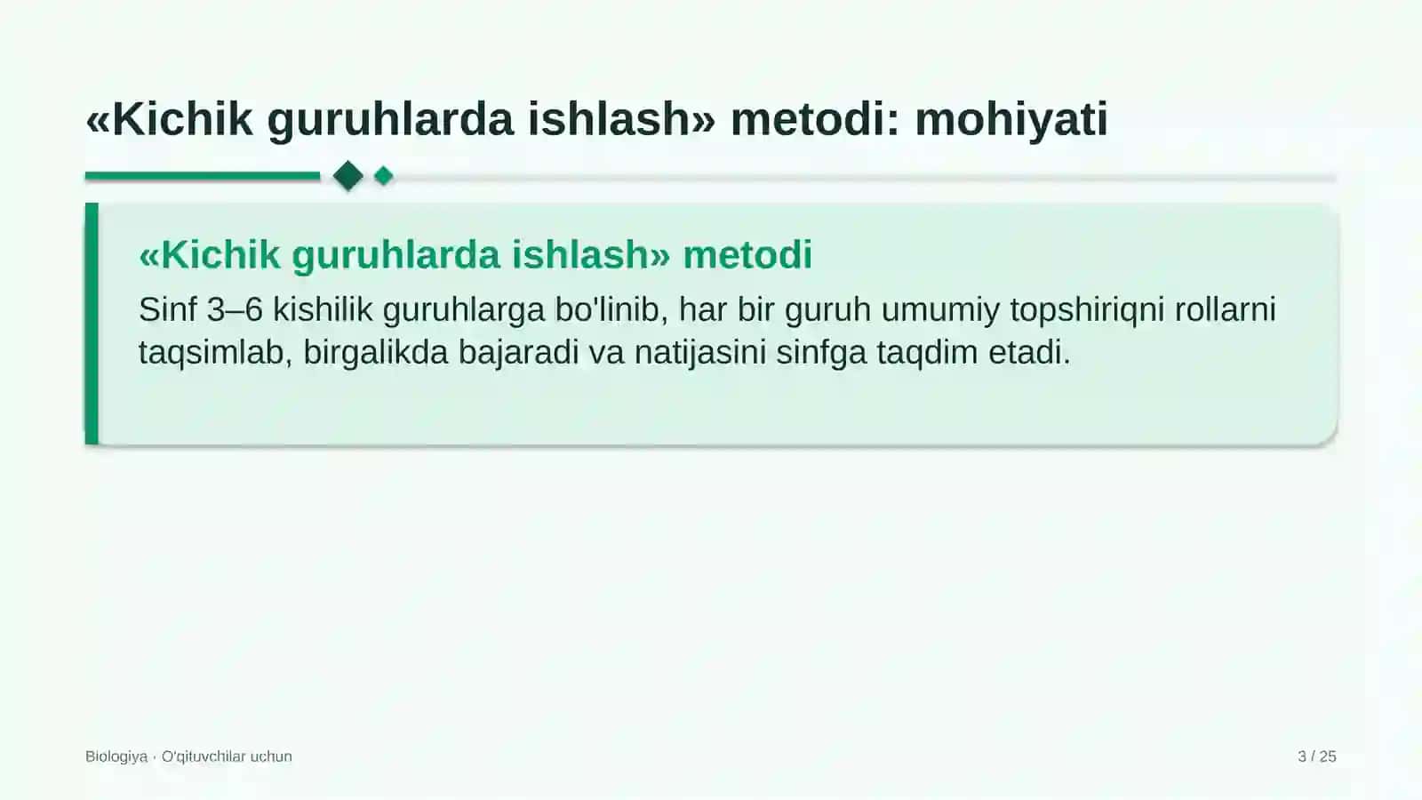 biologiya darslarida kichik guruhlarda ishlash metodidan foydalanish 4652 3