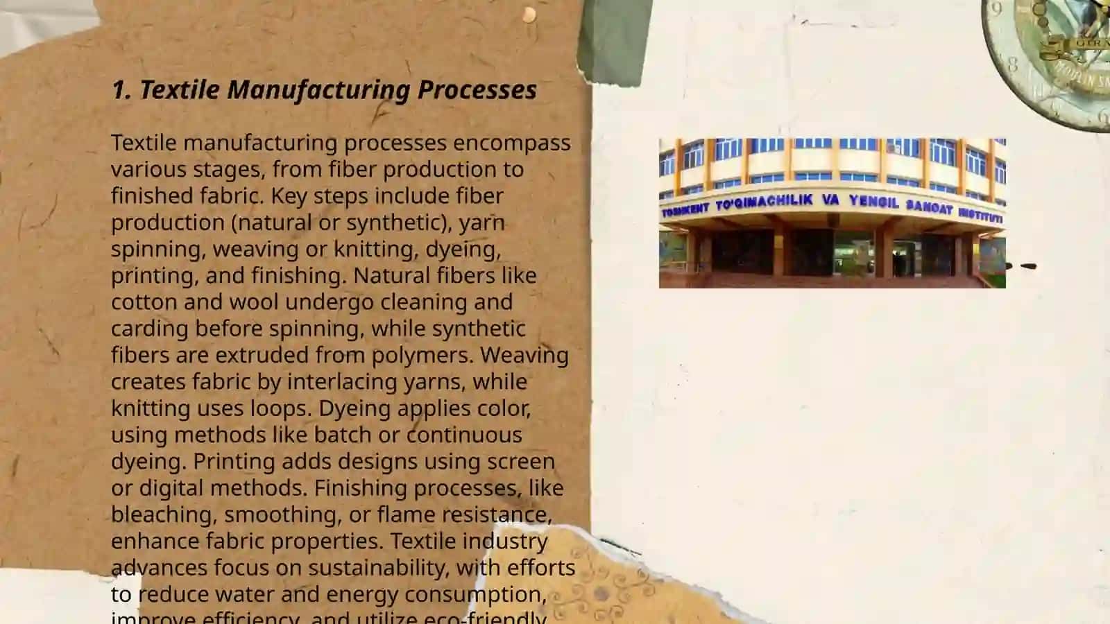 Textile Manufacturing Processes 3
