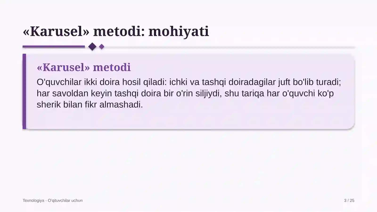 texnologiya darslarida karusel metodidan foydalanish 5994 3