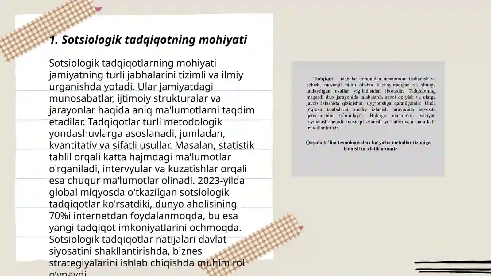 Sotsiologik tadqiqotlar tushunchasi, uni tashkil etish, o'tkazish dasturi 3