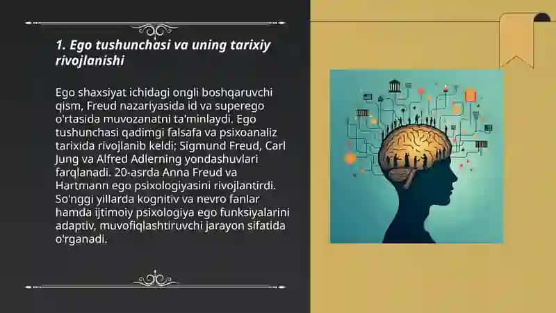 Ego - psixologiya va unga aloqador sohalar. 3