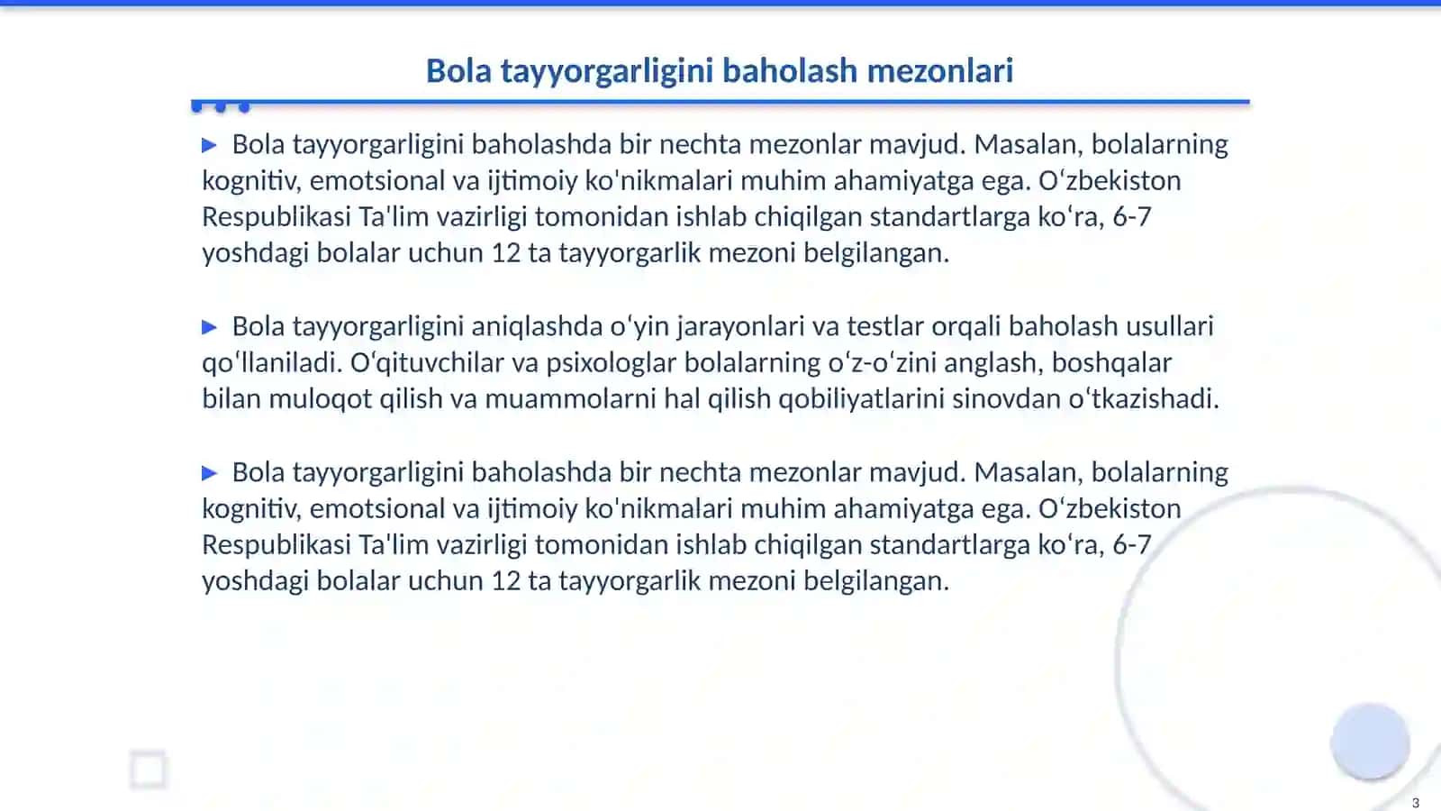 Bola tayyorgarligi 3