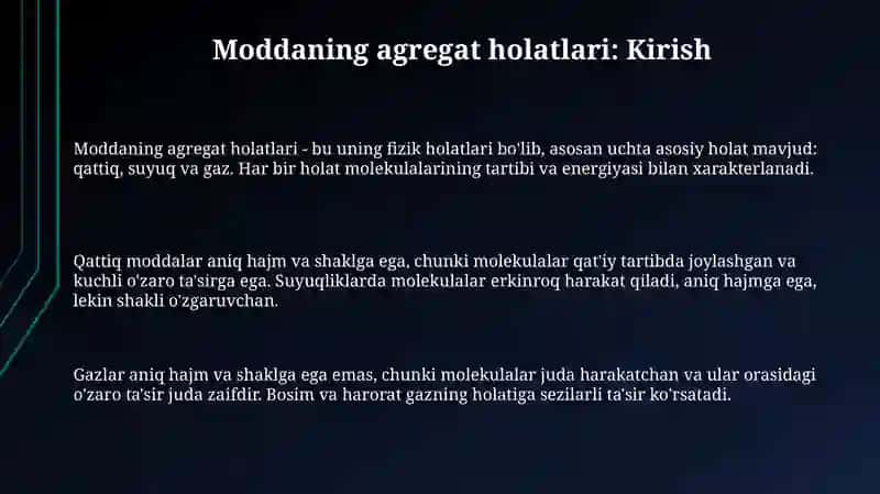 Qattiq, suyuq va gazsimon moddalar 3