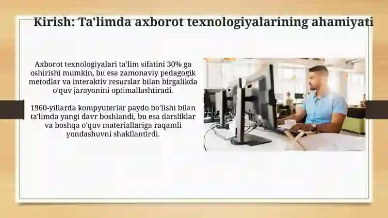 Ta'limda axborot texnologiyalarining tutgan o'rni 3