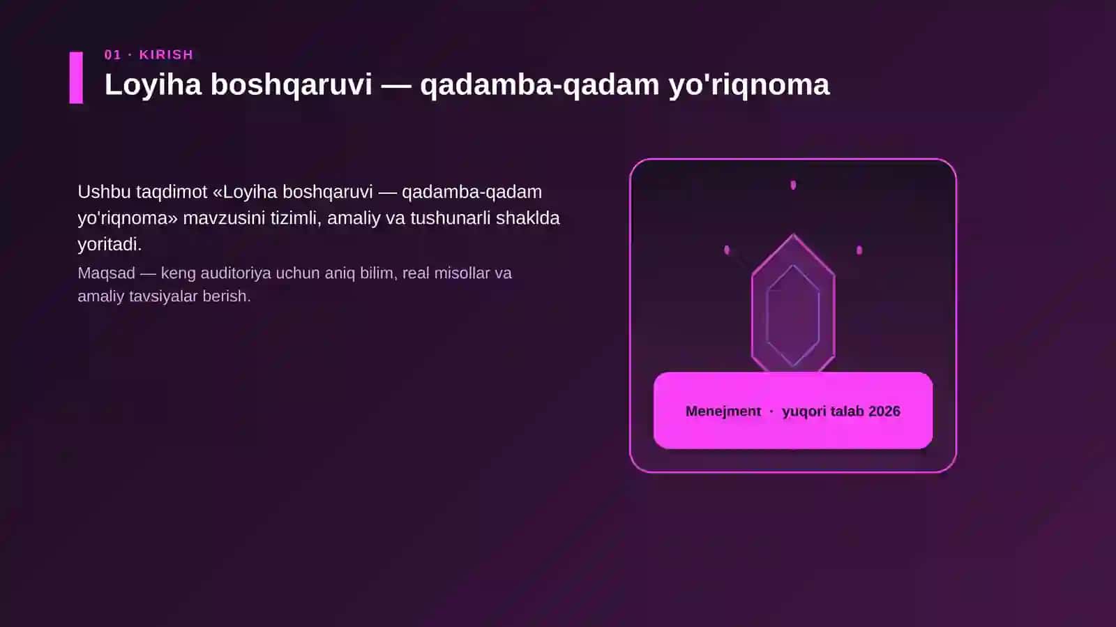 Loyiha boshqaruvi — qadamba-qadam yo'riqnoma 3