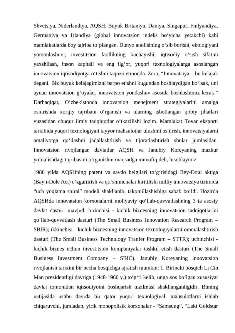 GLOBAL IQTISOYOTDA INNOVATSION SIYOSAT MODELLARI 3