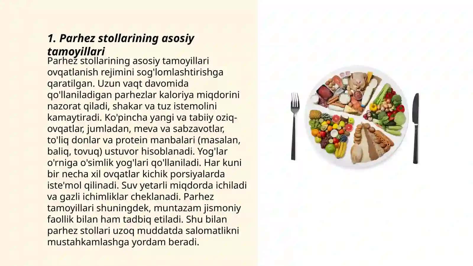 Parhez stollari 3