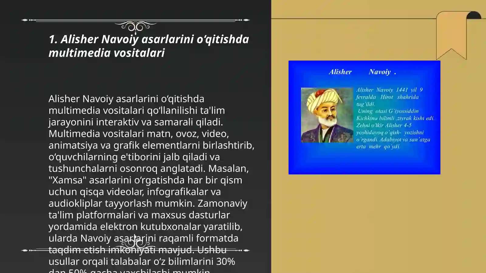 Adabiyot darslarida multimedia vositalaridan foydalanish(Alisher Navoiy misolida) 3