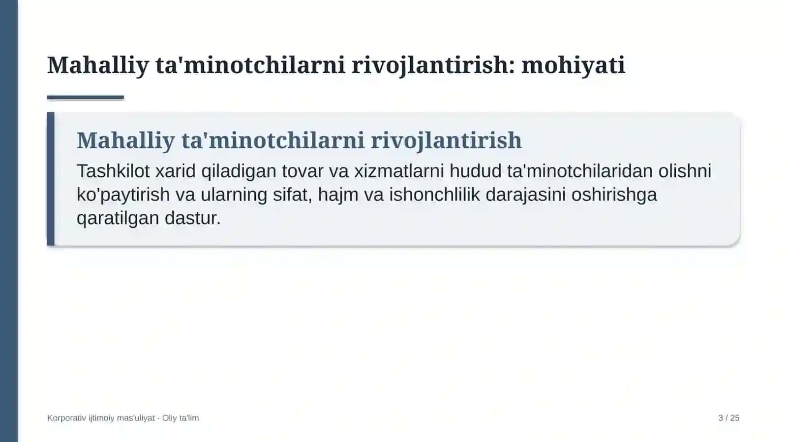Fitnes klublarida mahalliy ta'minotchilarni rivojlantirish dasturi 3