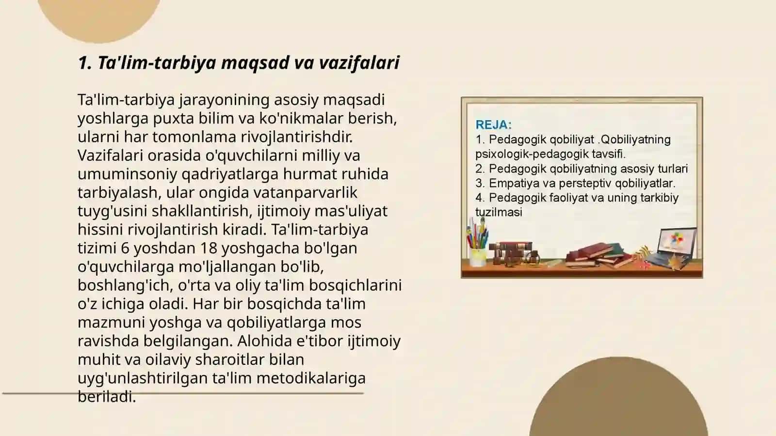 Pedagogik va psixologik fanlar mazmunini belgilovchi me'yoriy hujjatlar 3