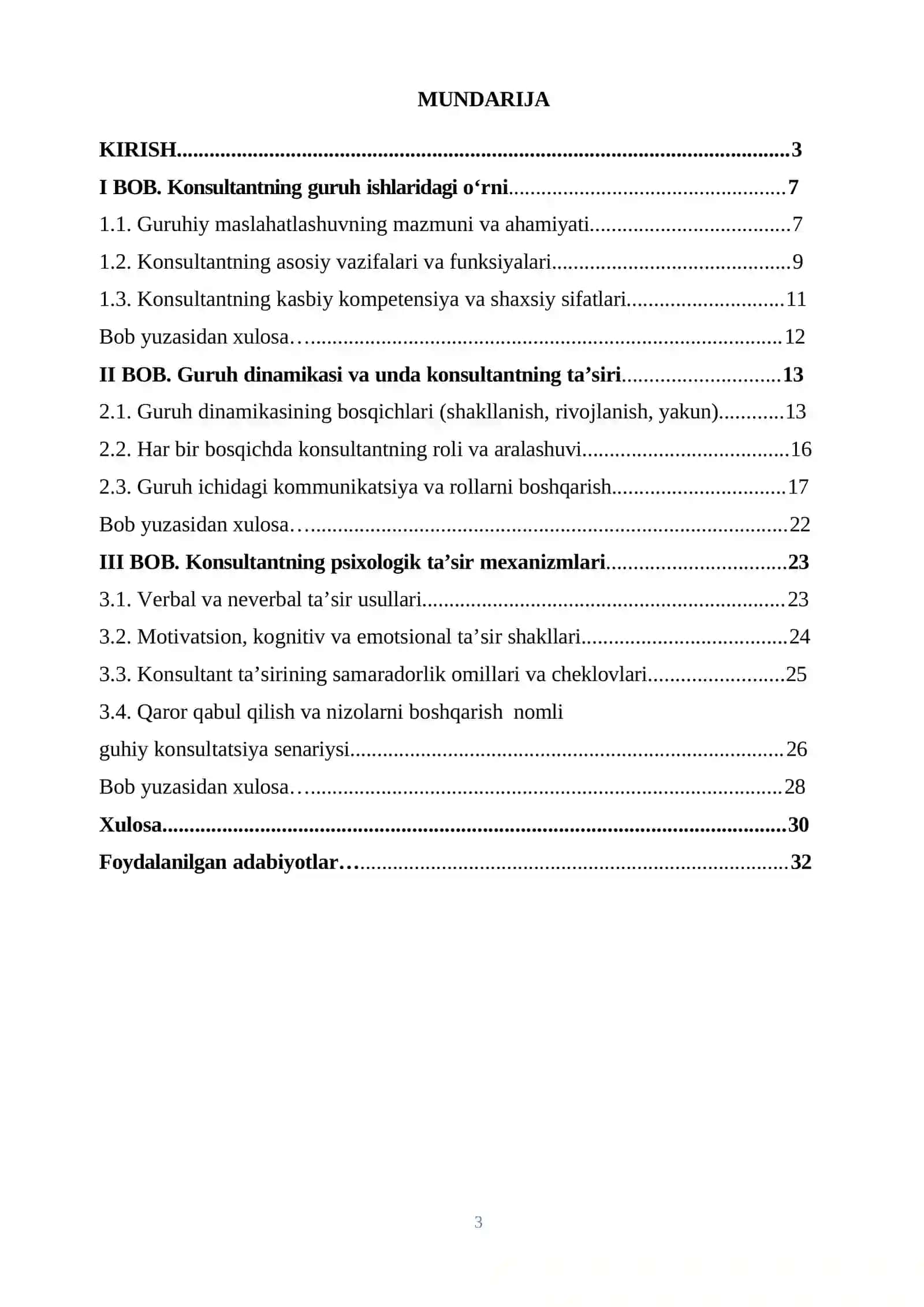 Psixologiya kafedrasi PSIXOLOGIK TRENING ASOSLARI 3