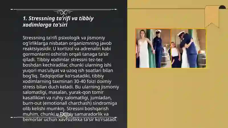 Tibbiy xodimlarda emotional holatlarining o'ziga xosligi:stress va uning bosqichlari,bartaraf etish yo'llari 3