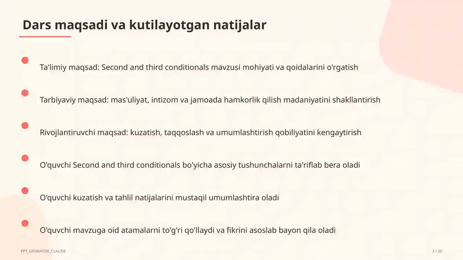 Second and third conditionals (10-sinf) 3