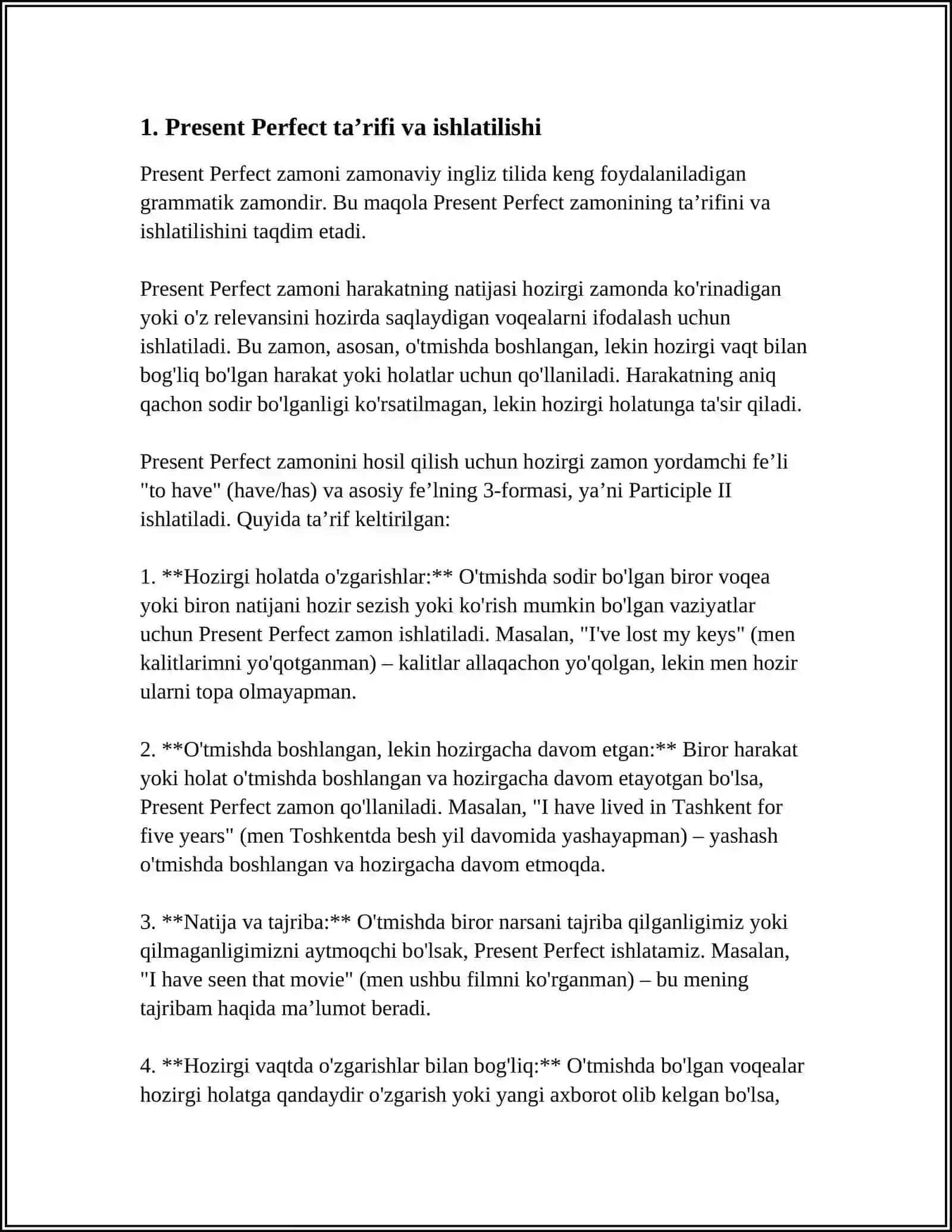 PRESENT PERFECT 3
