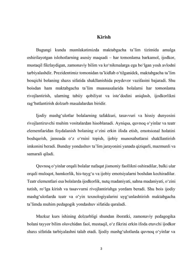 Ijodiy mashg`ulotlarda quvnoq o`yinlar va teatr elementlaridan foydalanish 3