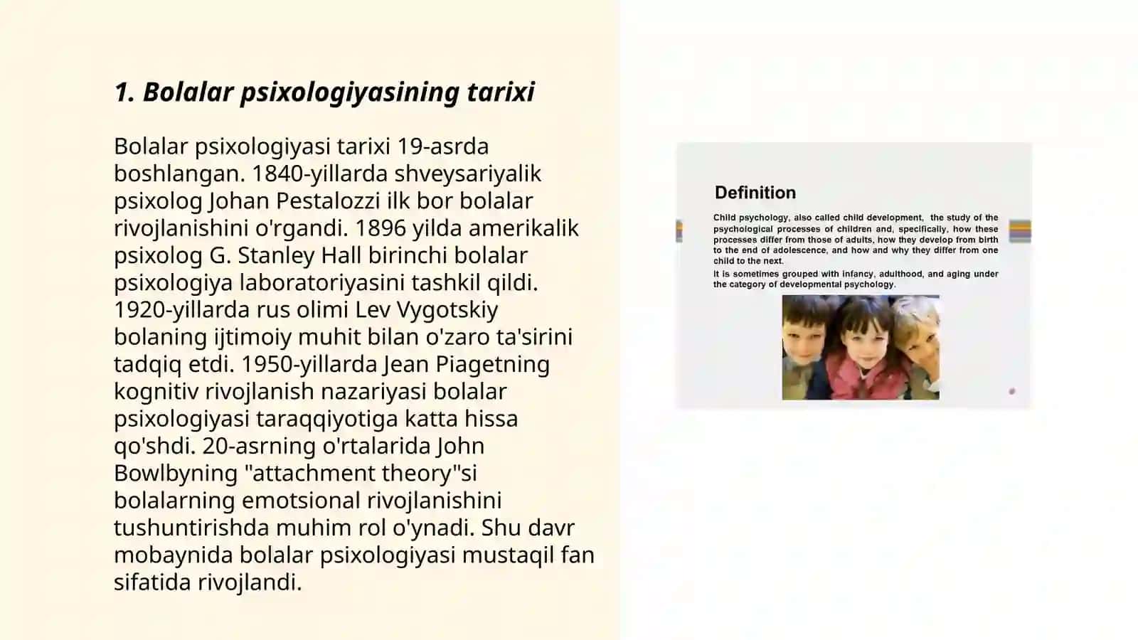 Bolalar psixologiyasining predmenti va vazifalari 3