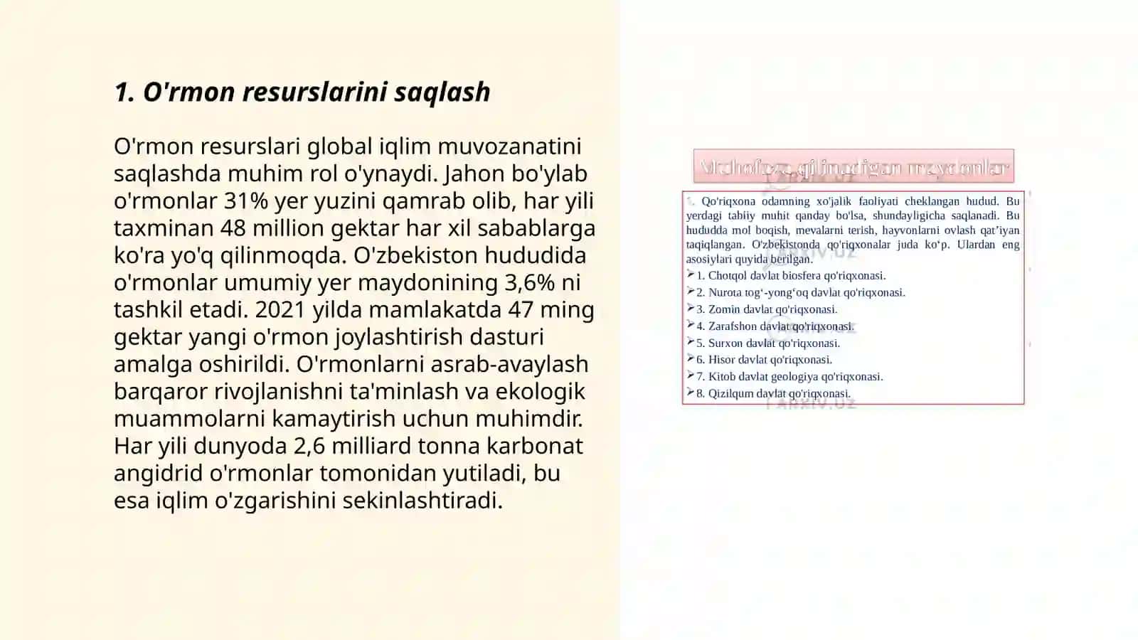 Tabiiy boyliklar.Tabiatni muhofaza qilish 3
