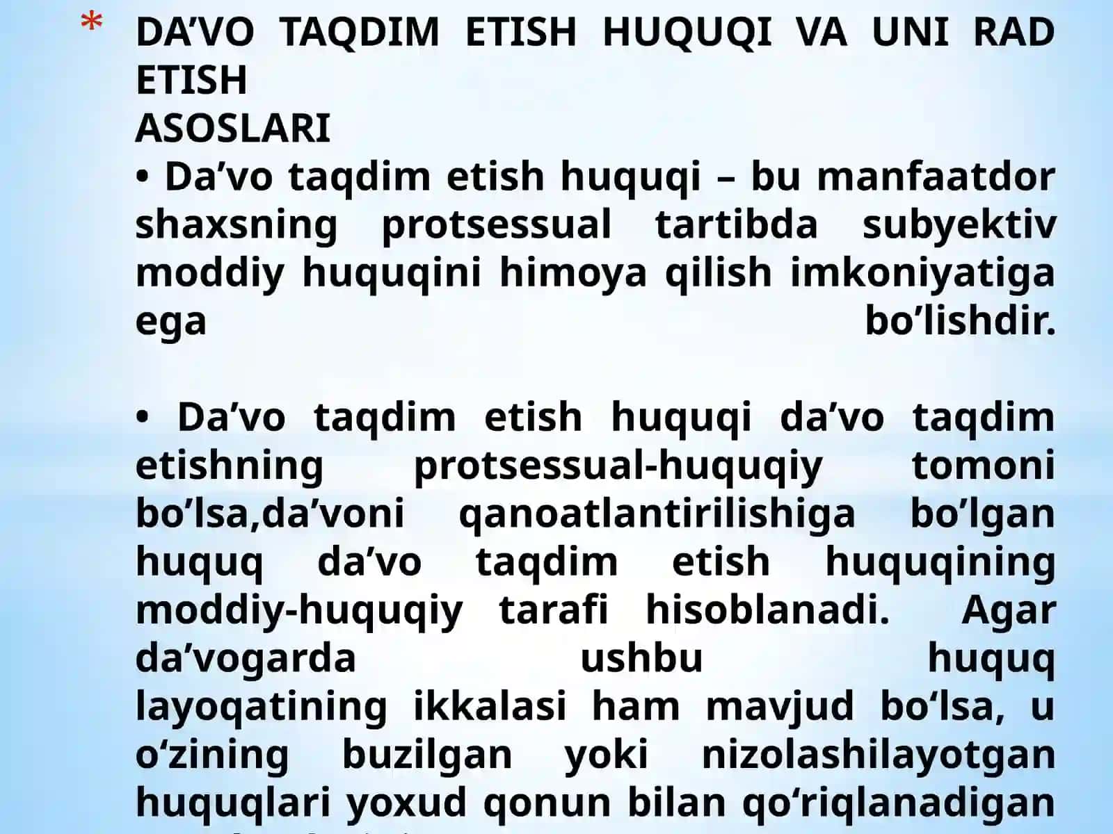 Da’votaqdimetish Huquqi va Uni Rad Etishasoslari 3