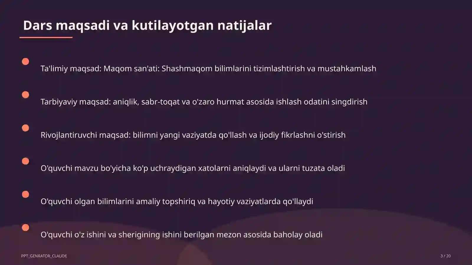 Maqom san'ati: Shashmaqom (5-sinf) 3