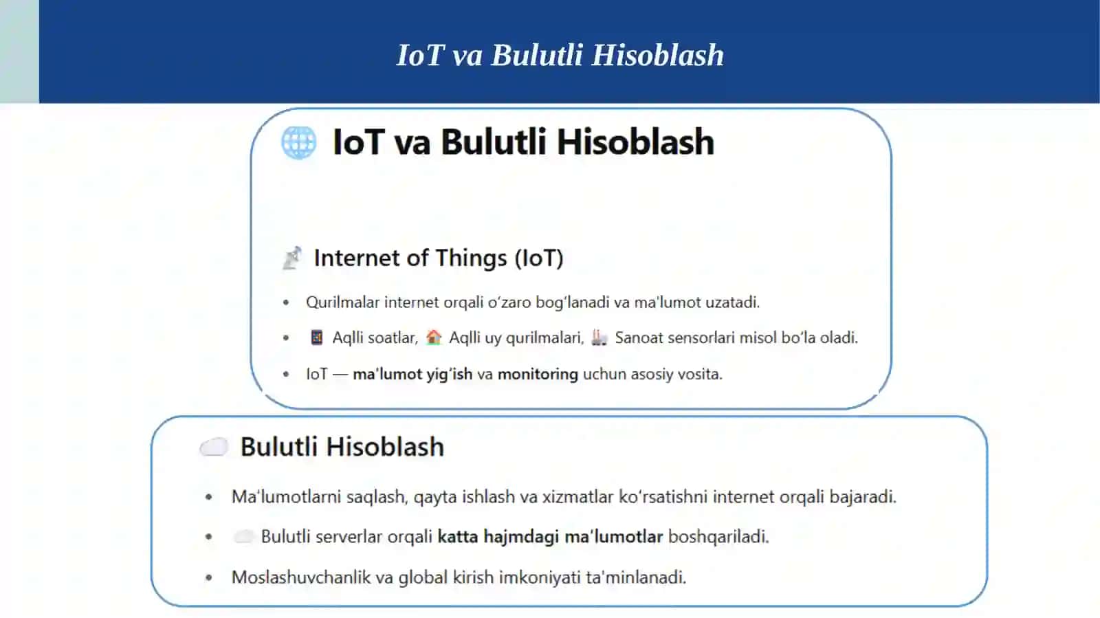 Bulutli texnologiyalar va taqsimlangan tizimlar 3