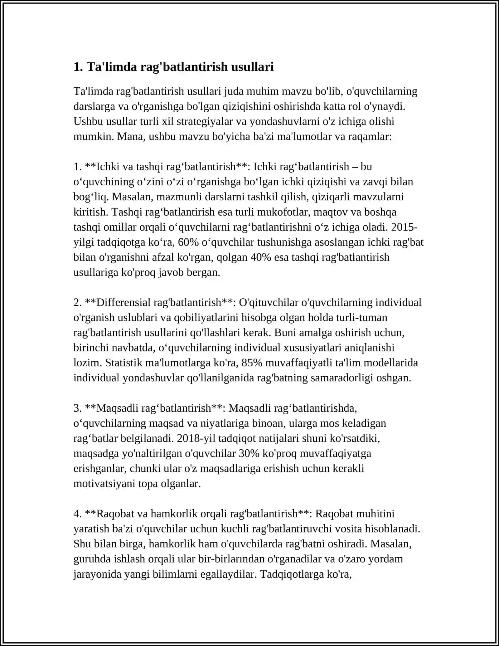 DARSDA O'QUVCHILAR FAOLLIGINI OSHIRISHNING ASOSIY MOTIVLARI 3