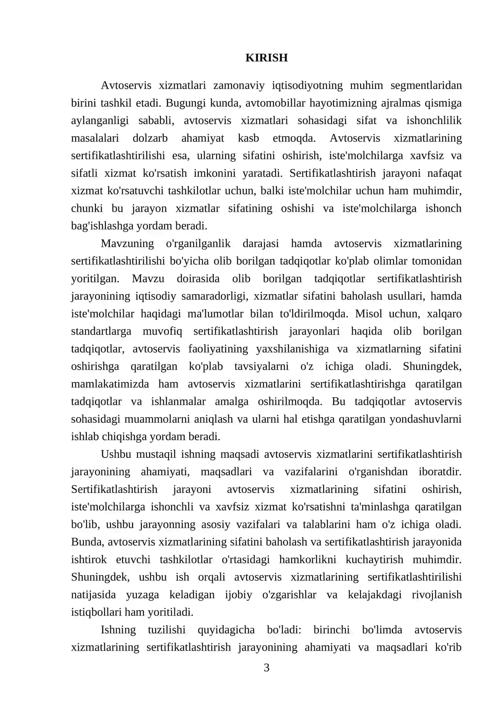Avtoservis xizmatlarini sertifikatlashtirish maqsadi va vazifalari 3