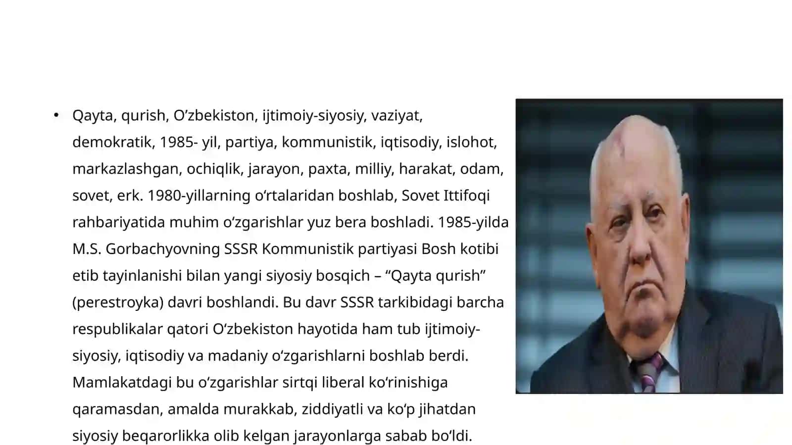 “Qaytaqurish“yillarida O‘zbekistondagi ijtimoiy-siyosiy vaziyat 3