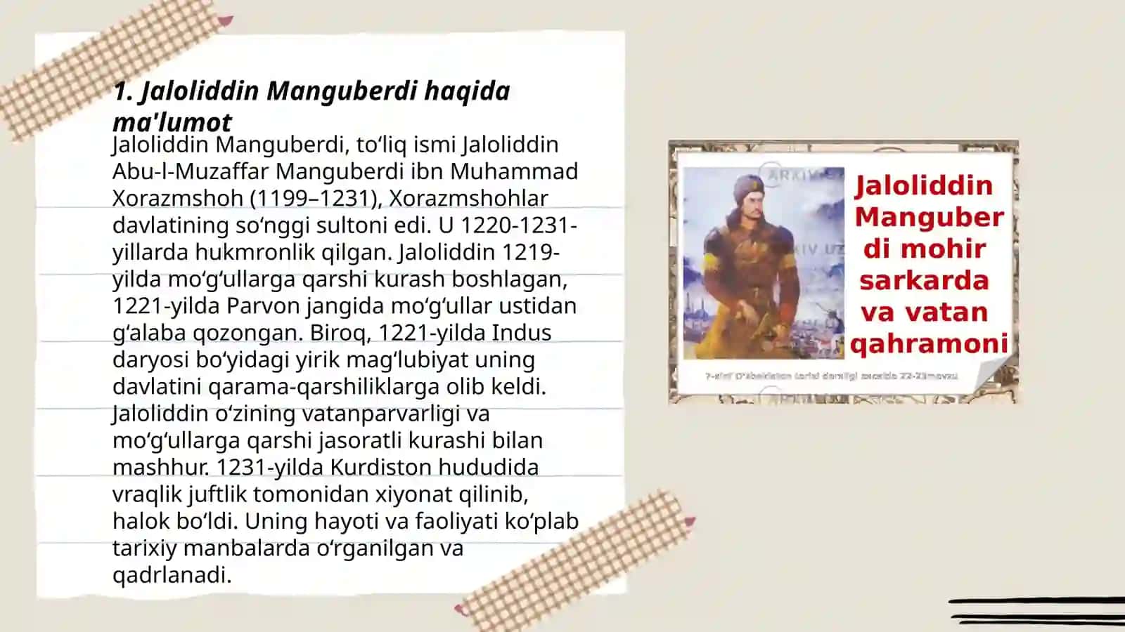 Jaloliddin Manguberdi haqida ma'lumot 3