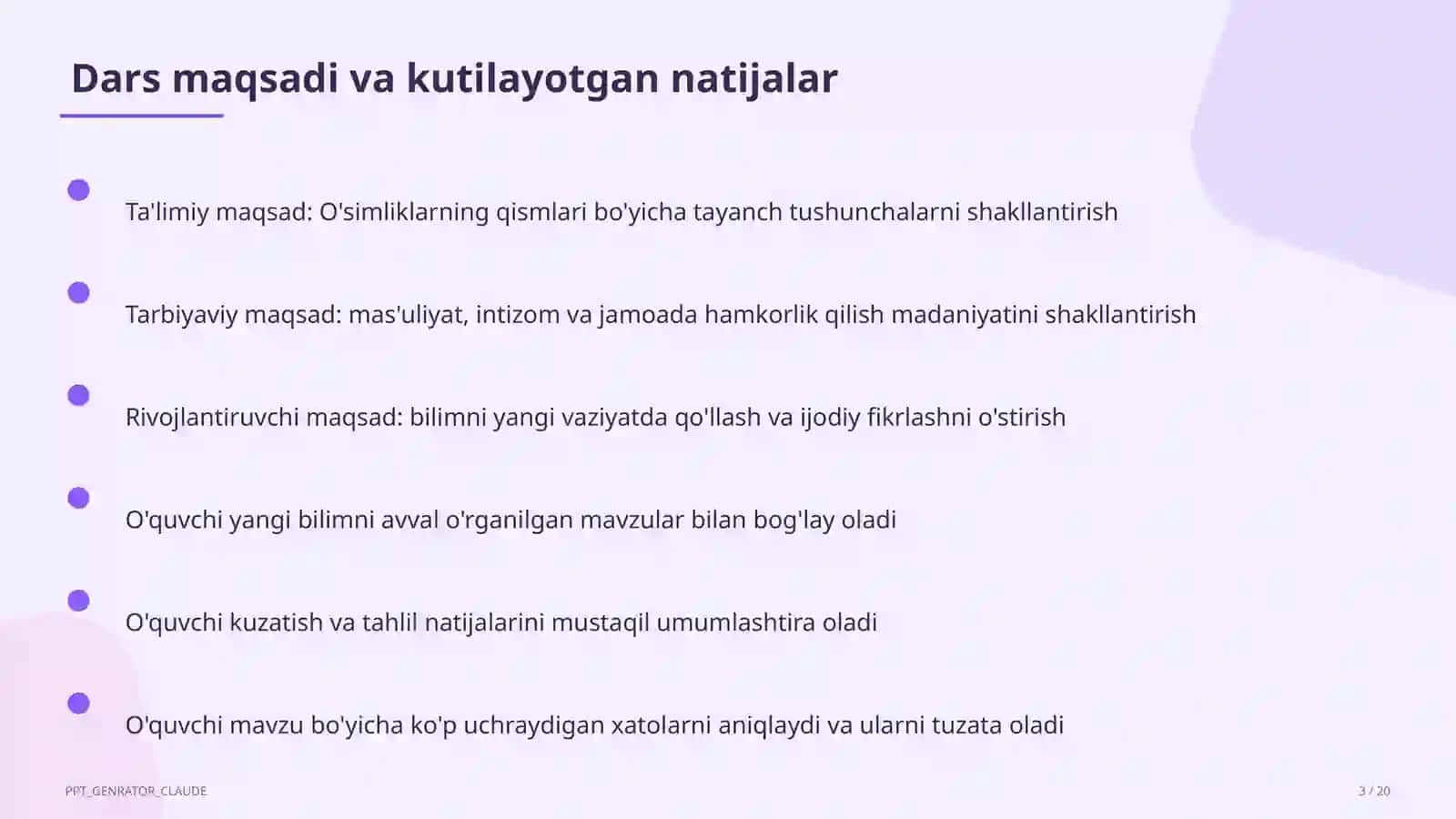 O'simliklarning qismlari (2-sinf) 3