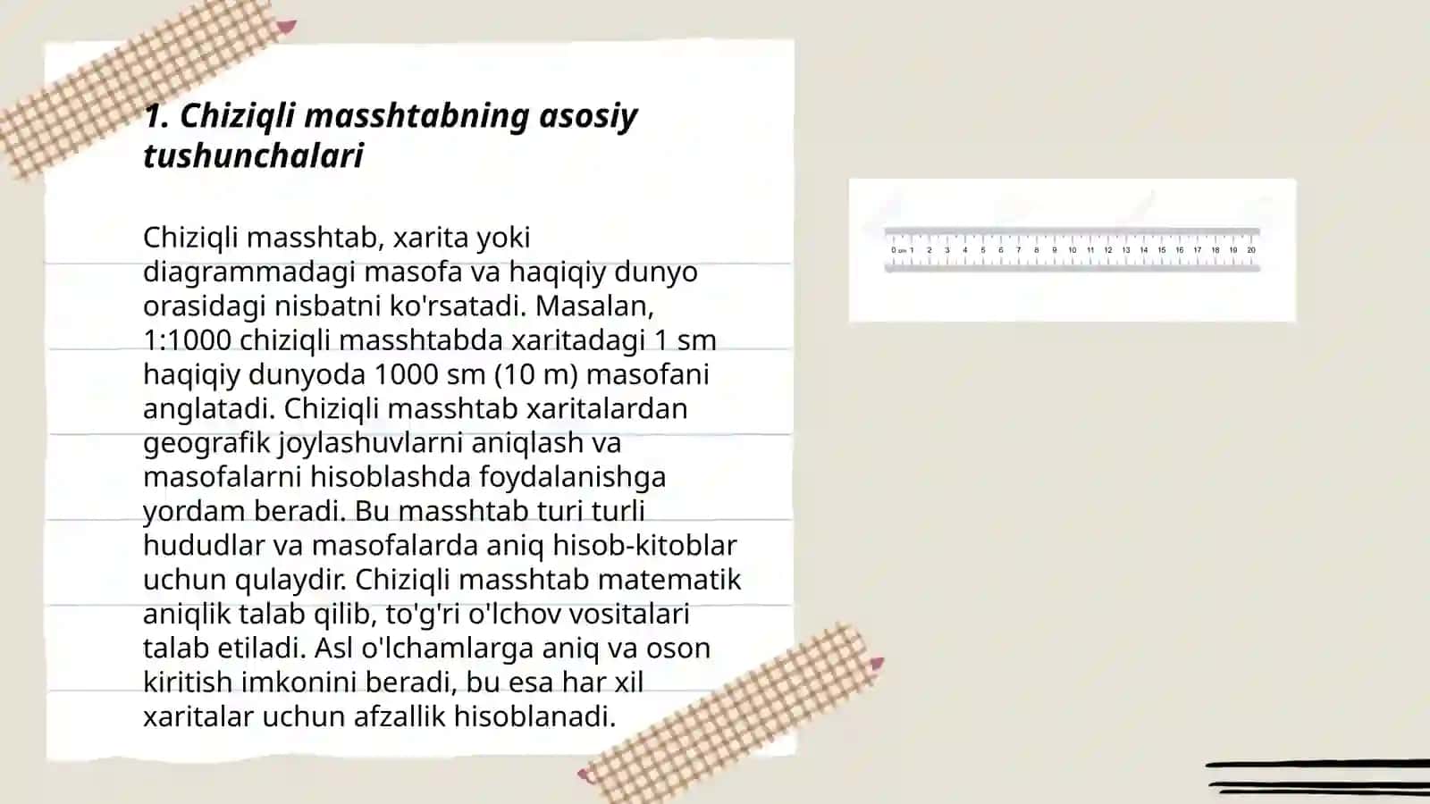 Chiziqli masshtabning asosiy tushunchalari 3