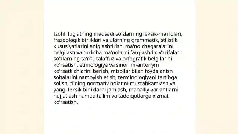 O'zbek tilining izohli lug'ati va undan foydalanish tartibi 3