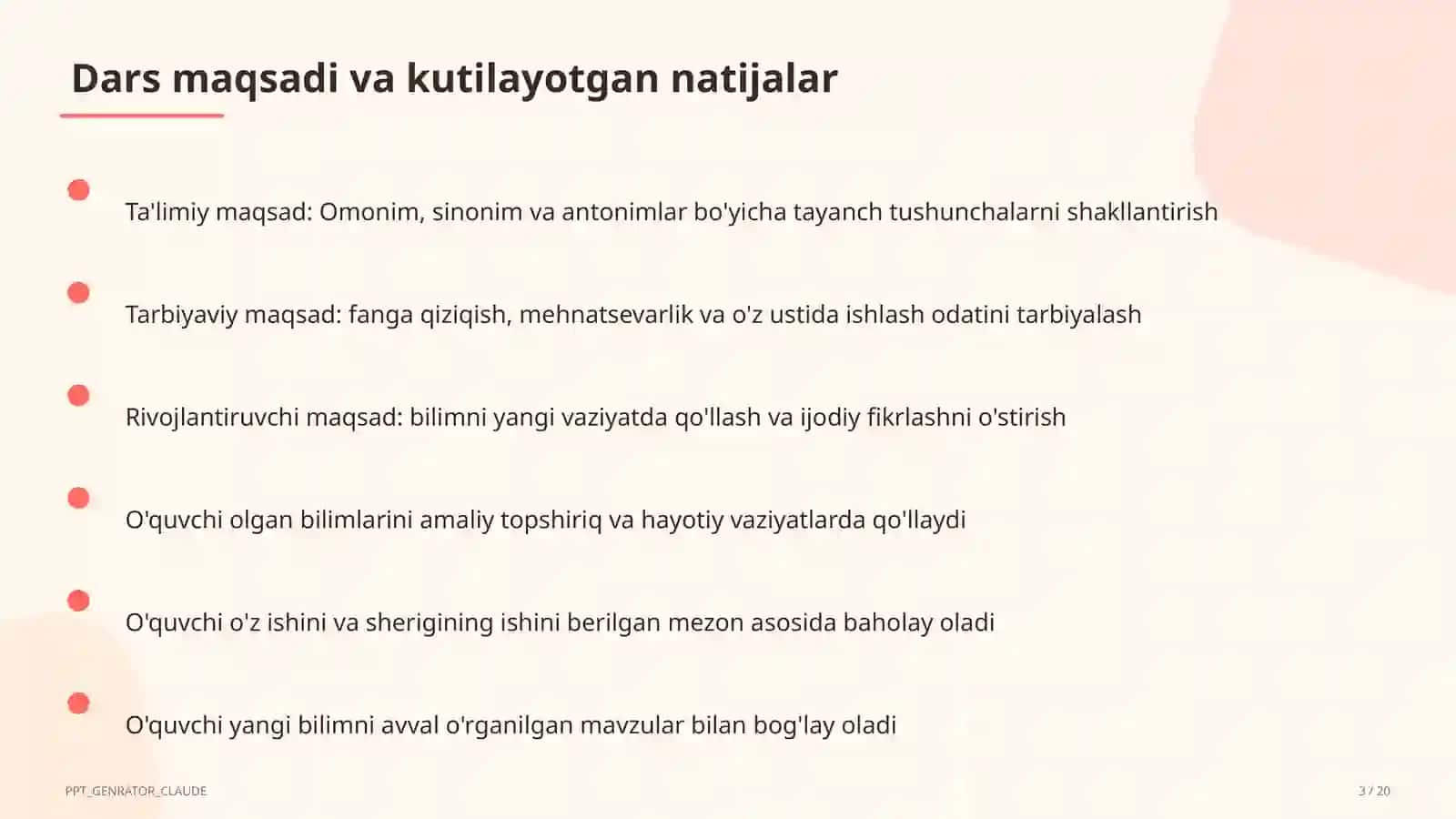 Omonim, sinonim va antonimlar (5-sinf) 3