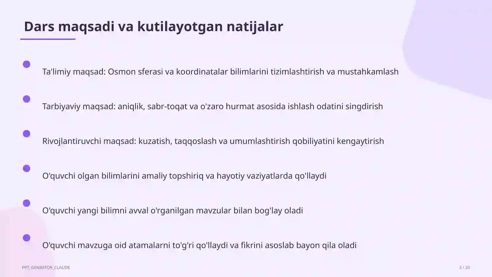Osmon sferasi va koordinatalar (10-sinf) 3
