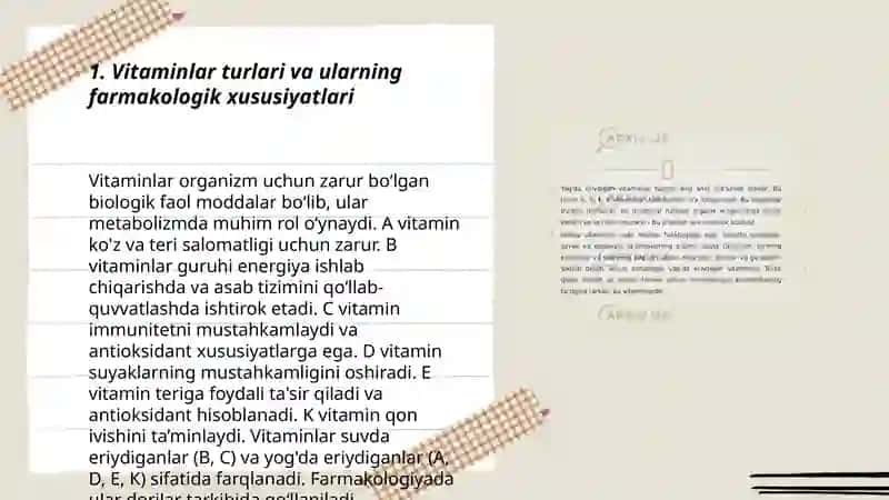 Vitaminlar, kofermentlar va temir preparatlarining klinik farmakologiyasi 3