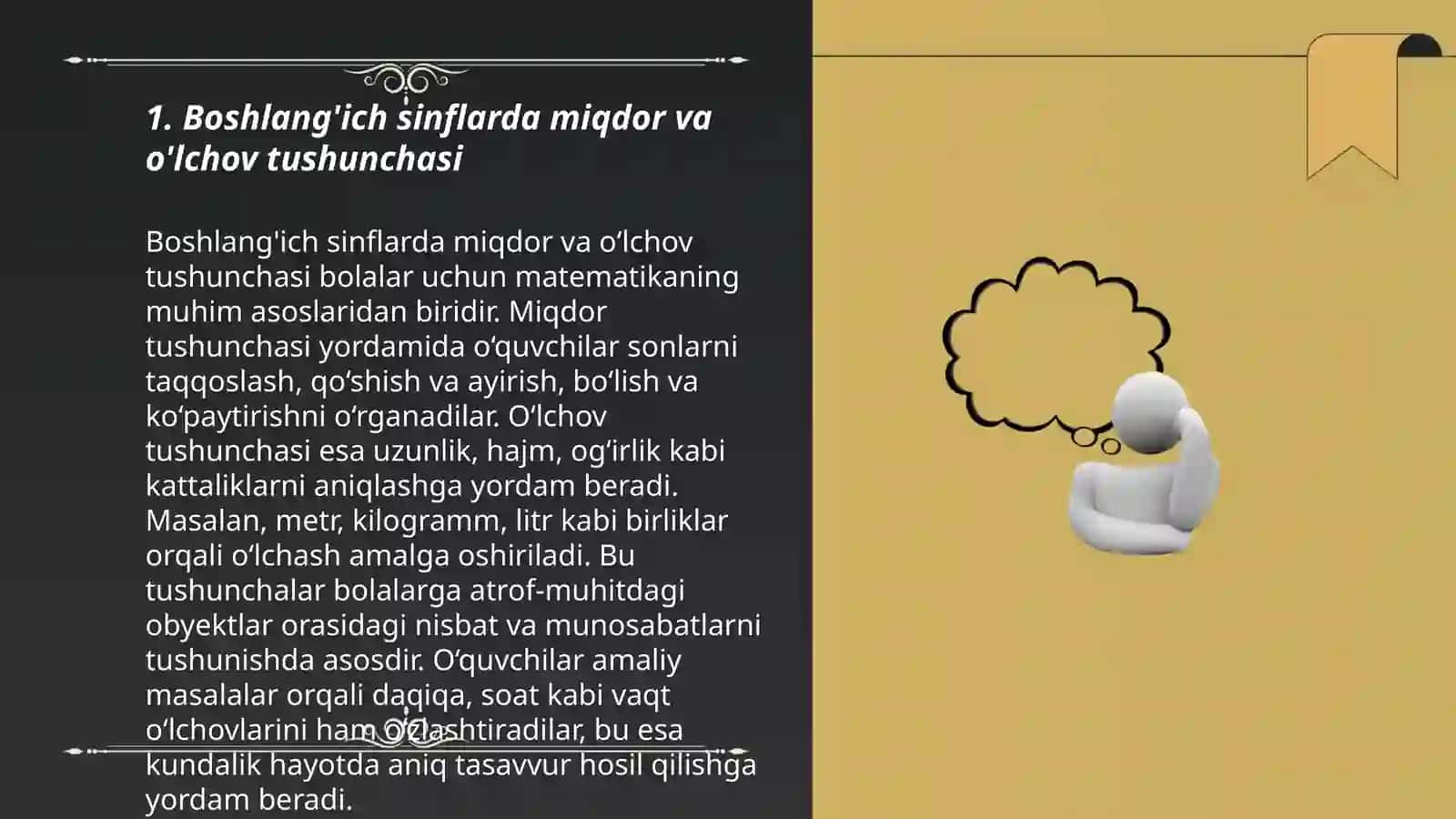 Boshlang'ich sinflarda asosiy miqdorlar va ularni o'lchov birliklarini o'rgatish metodikasi 3