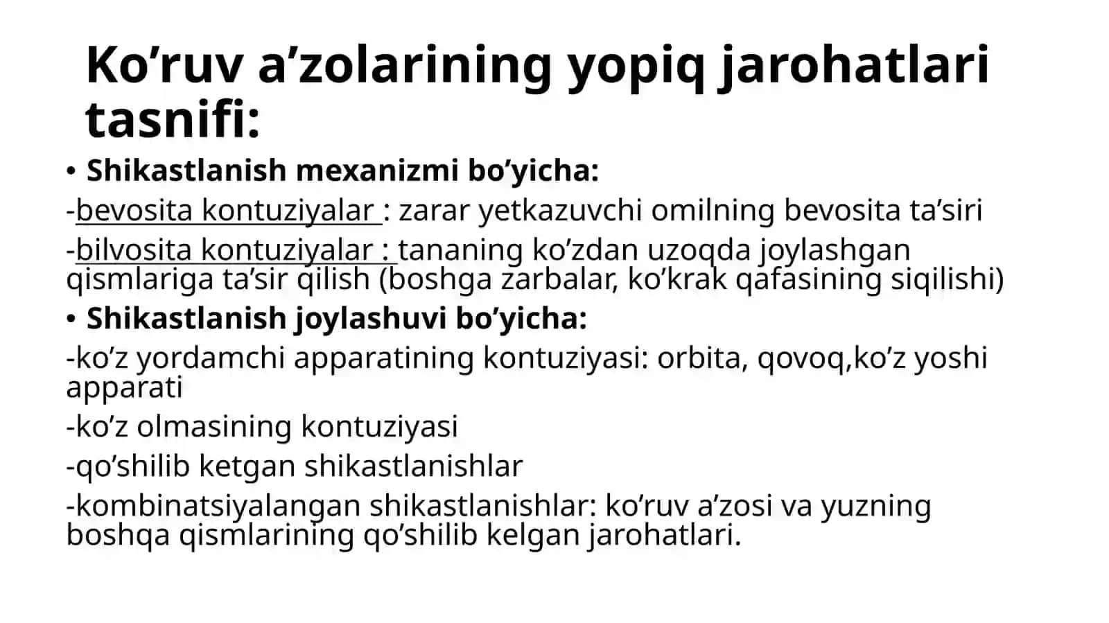 Ko’ruva’zosijarohatlari.Kontuziyalar 3