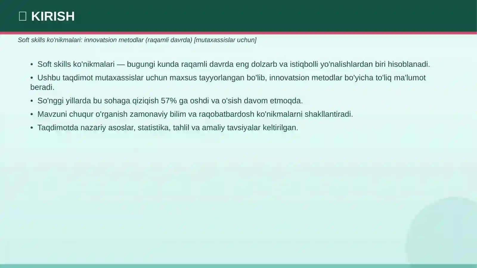 SOFT SKILLS KO'NIKMALARI 3