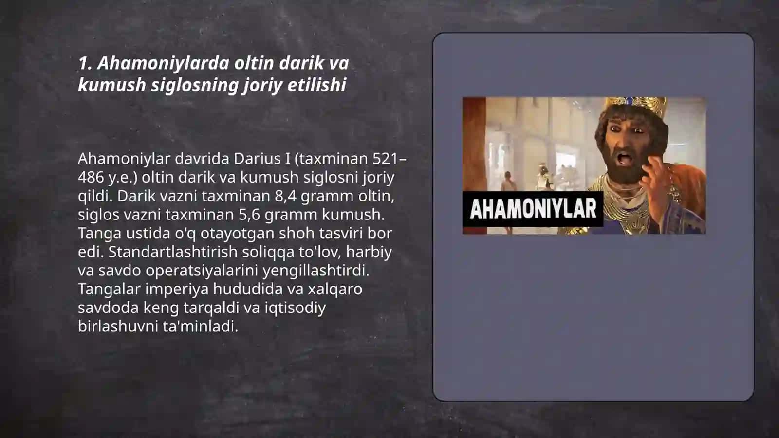 Ahamoniylar davrida pul islohatlar 3